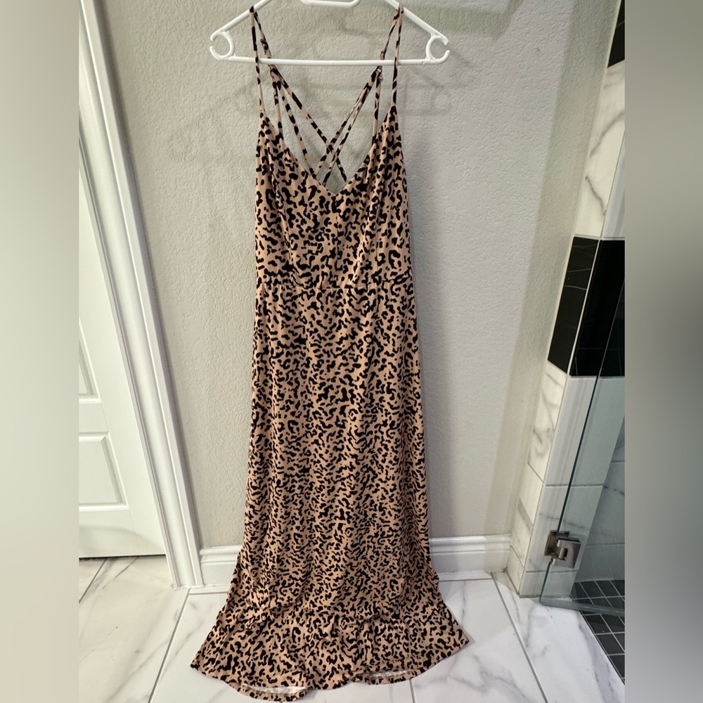 Buttery soft Nina Britton maxi leopard print dress